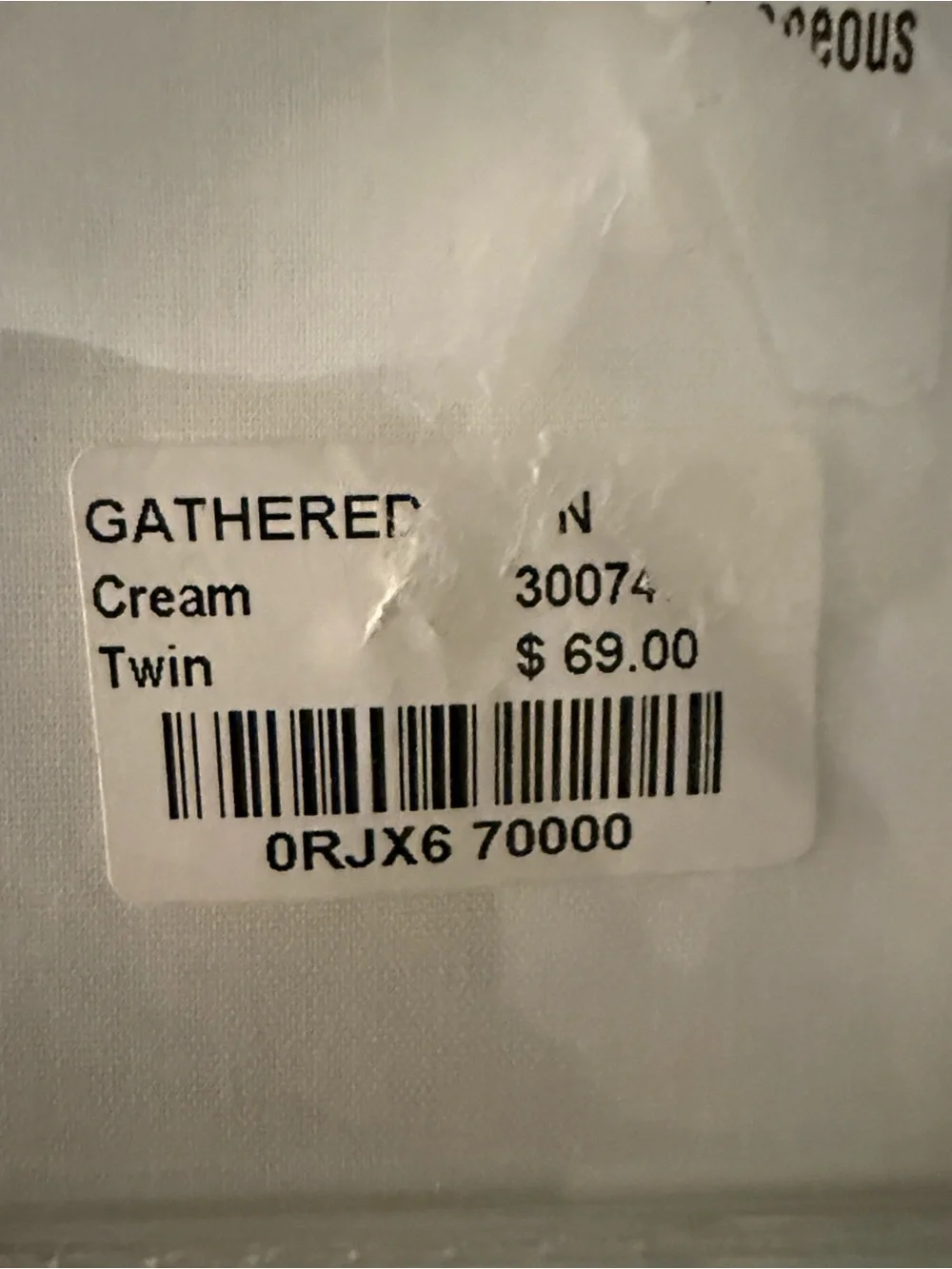 L.L. Bean Gathered Cotton Bed Skirt in Cream
